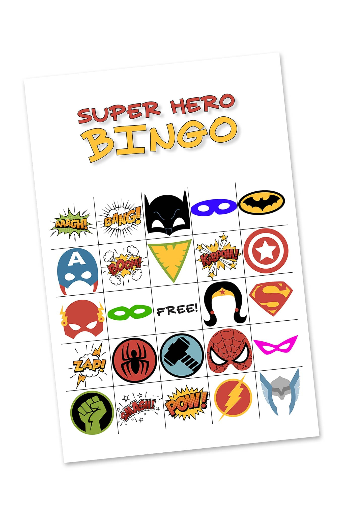 Free Printable Super Hero Bingo Party - Superhero Name Tags Free Printable