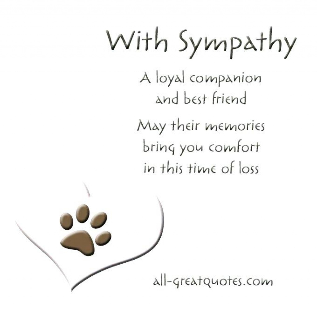 Free Printable Sympathy Cards – Davidbodner.co Within Free Printable - Free Printable Sympathy Card For Loss Of Pet