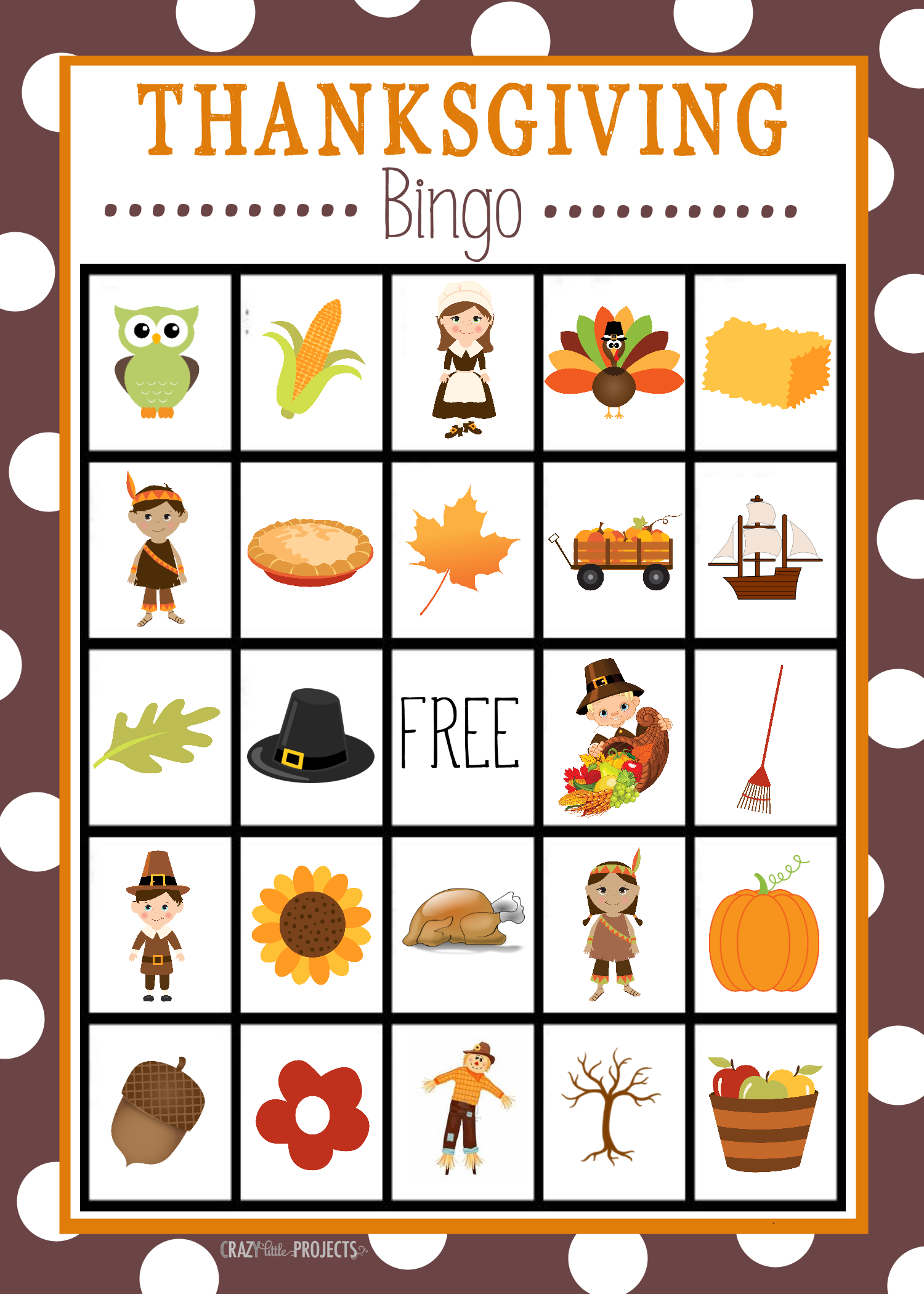 Free Printable Thanksgiving Bingo Game – Fun-Squared - Free Printable Loteria Game