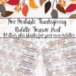 Free Printable Thanksgiving Riddle Treasure Hunt: 18 Mix And Match Clues   Free Printable Riddles