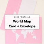 Free Printable Thinking Of You World Map Card And Envelope   Free Printable Funny Thinking Of You Cards
