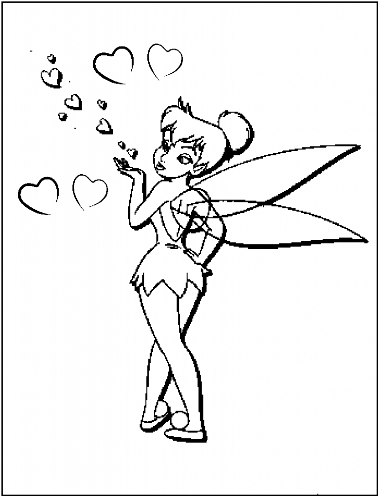 Free Printable Tinkerbell Coloring Pages For Kids | Coloring Pages - Free Printable Disney Valentine Coloring Pages