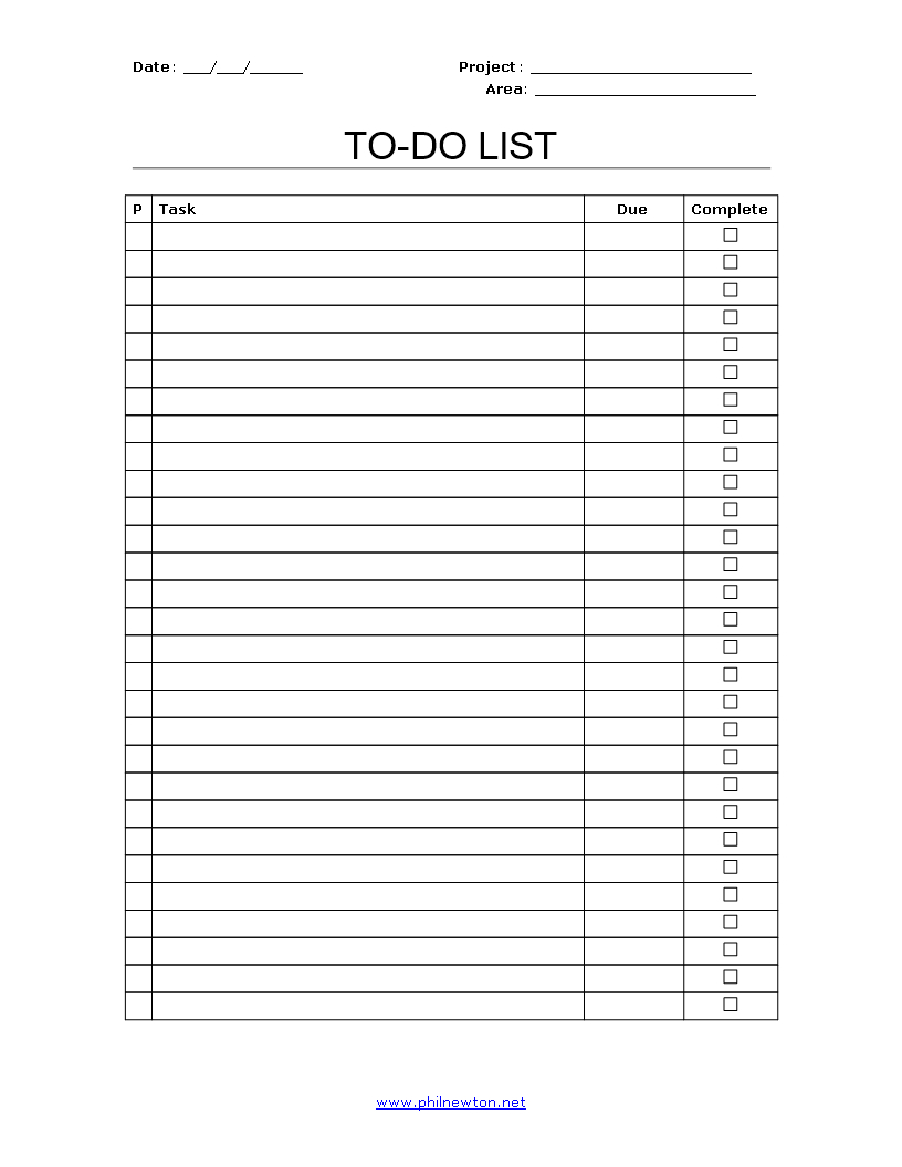 Free Printable To Do Checklist | Templates At Allbusinesstemplates - Free Printable Checklist