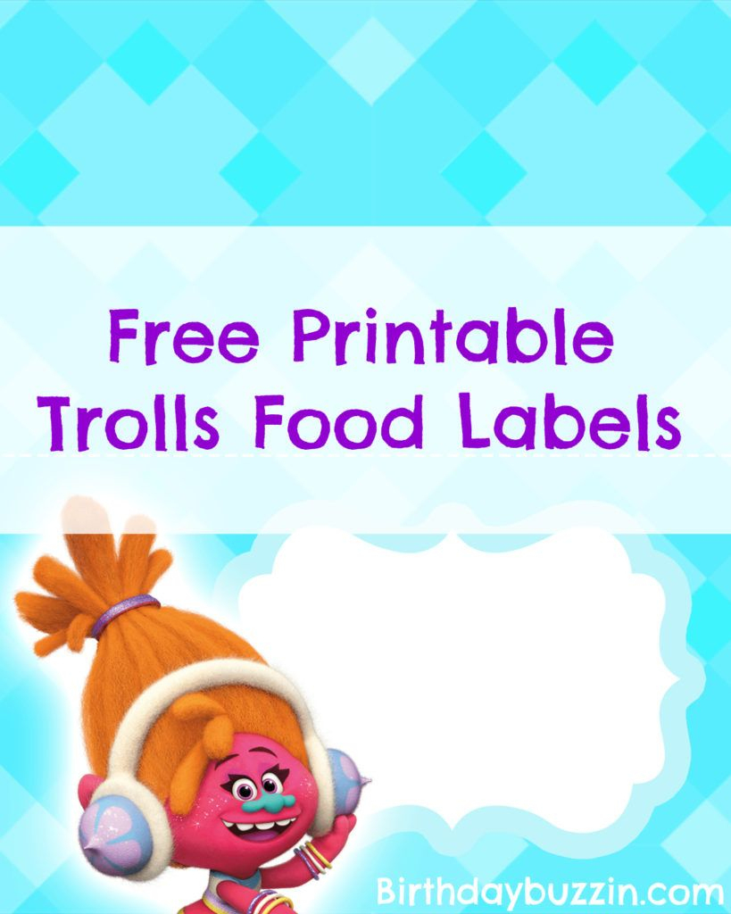 Free Printable Trolls Food Labels | Harper Bday | Pinterest | Trolls - Free Printable Trolls