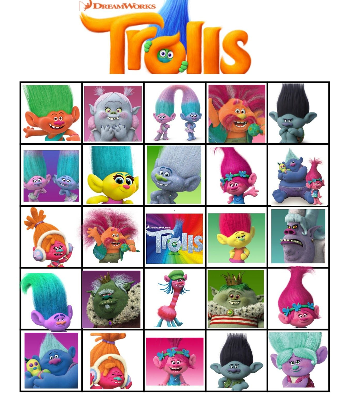 Free Printable Trolls Movie Bingo | Trolls Printables | Pinterest - Free Printable Trolls