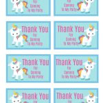 Free Printable Unicorn Party Gift Tag | Birthday Ideas   Free Printable Thank You Tags For Birthday Favors