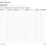 Free Printable Volunteer Sign Up Sheet (Pdf) From Vertex42   Free Printable Sign In Sheet Template