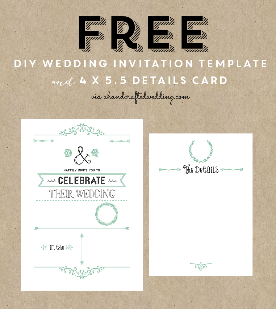 Free Printable Wedding Invitation Template | ** All Things Wedding - Free Printable Wedding Inserts