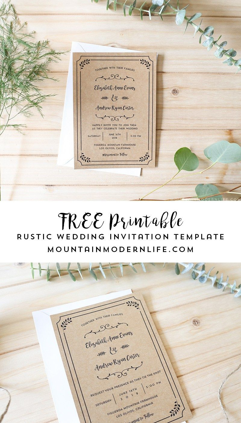 Free Printable Wedding Invitation Template | | Freebies - Free Printable Wedding Invitation Templates