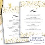 Free Printable Wedding Menus Wedding Menu Template Wedding Menu For   Free Printable Wedding Menu Card Templates