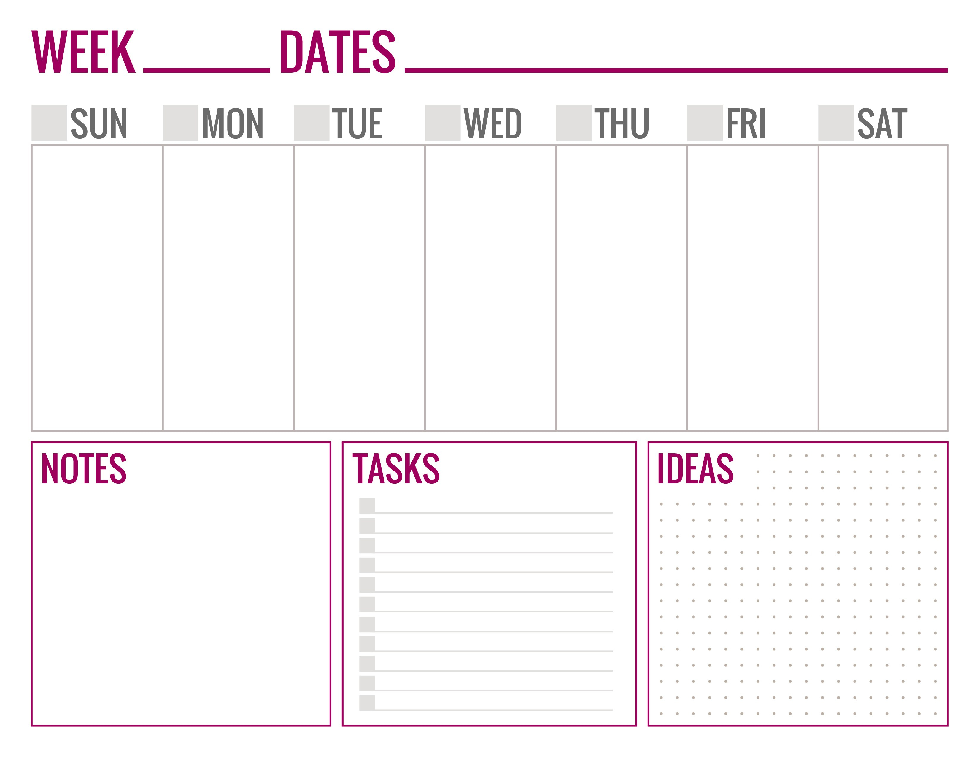 Free Printable Weekly Schedule Page 1 - Paper And Landscapes - Free Printable Weekly Schedule