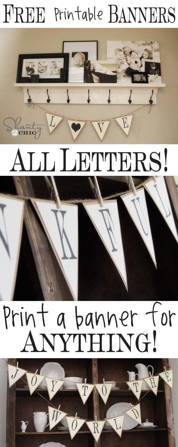 Free Printable – Whole Alphabet Banner!! | D.i.y Projects I May Or - Free Printable Banner Maker