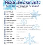 Free Printable Winter Game Match The Snow Facts Download | Winter   Free Holiday Games Printable