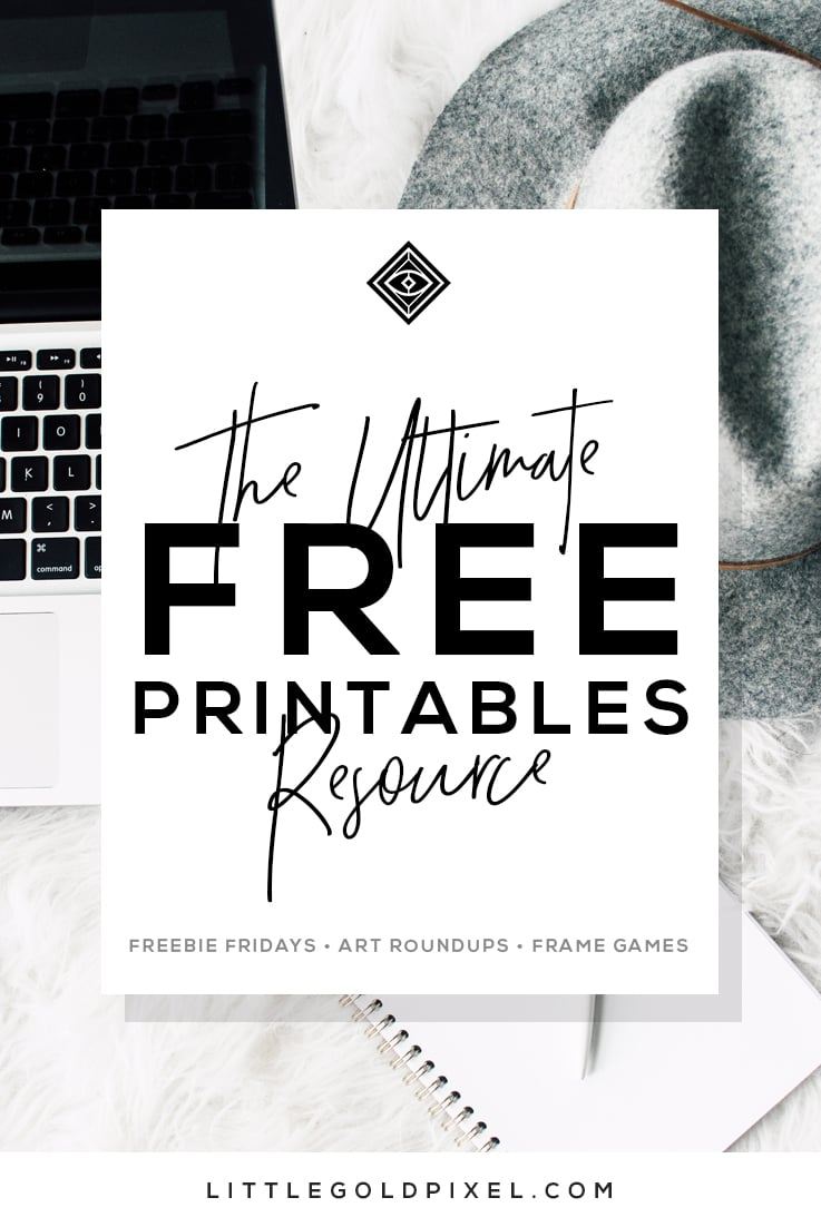 Free Printables • Design &amp;amp; Gallery Wall Resources • Little Gold Pixel - Free Black And White Printable Art