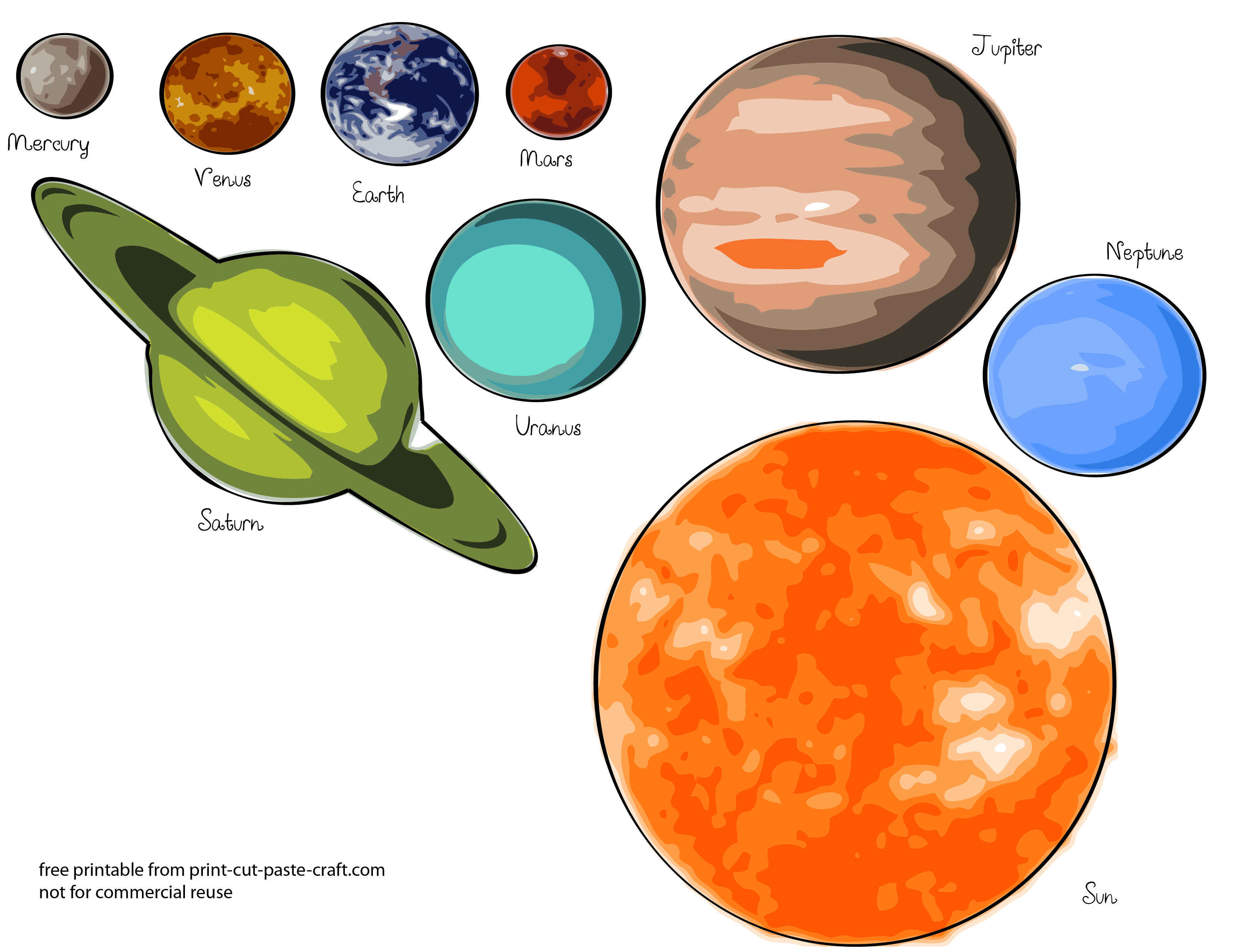 Free Printables Planets | Free Printable Solar System Model For Kids - Free Printable Solar System Flashcards