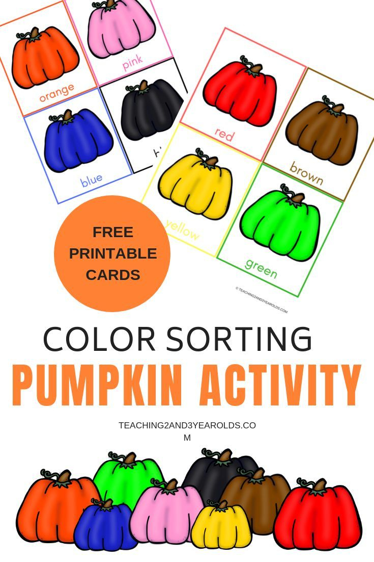 Free Pumpkin Color Sorting Printables | Lap Boards/file Folder Games - Free Printable Fall File Folder Games