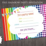 Free Rainbow Party Invitation | Ruby And The Rabbit | Rainbow Party   Free Printable Birthday Invitations With Pictures