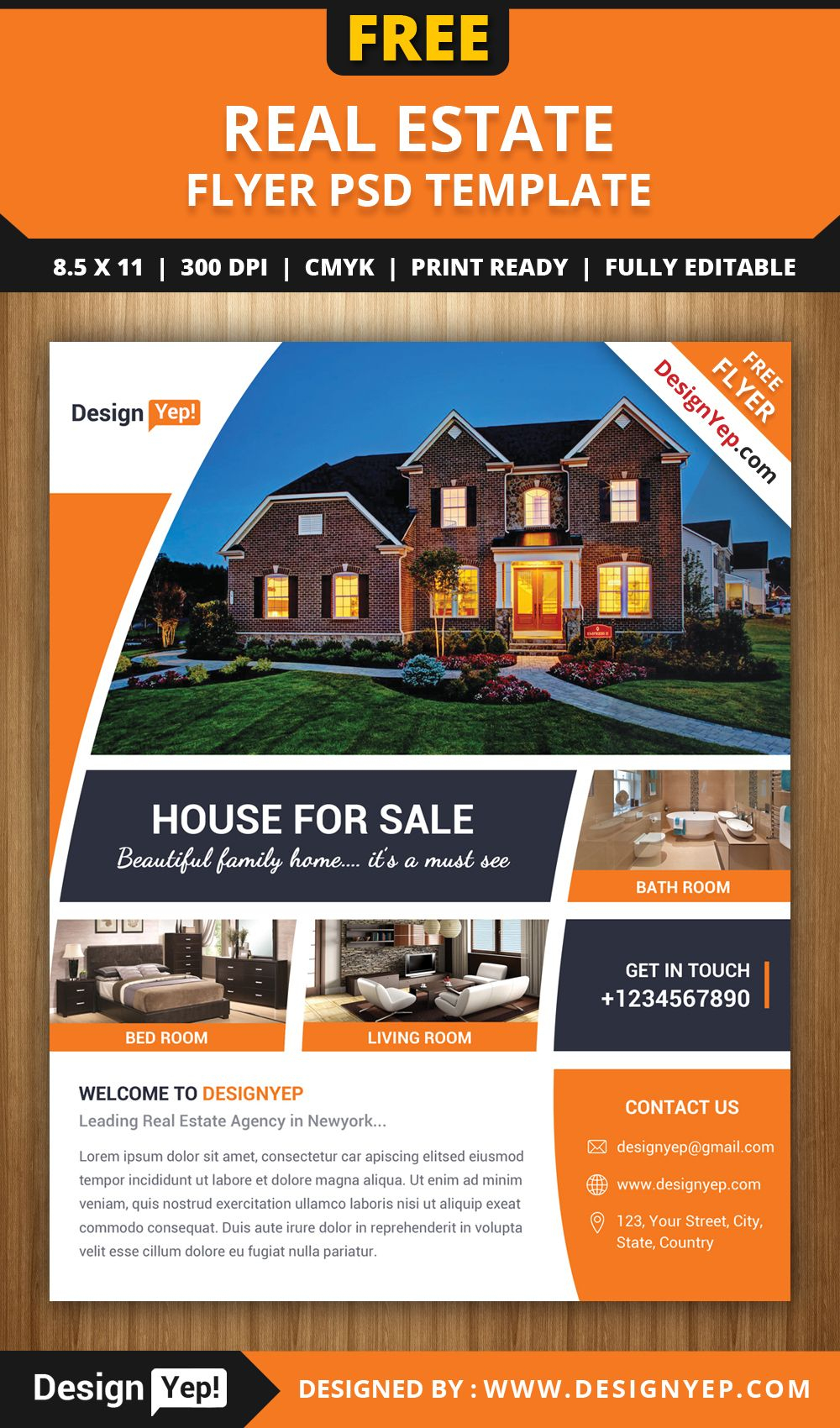 Free-Real-Estate-Flyer-Psd-Template-7861-Designyep | Free Flyers - Free Printable Real Estate Flyer Templates