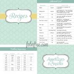 Free Recipe Binder In 3 Color Options | Recipe Binder Ideas   Free Printable Recipe Book Pages