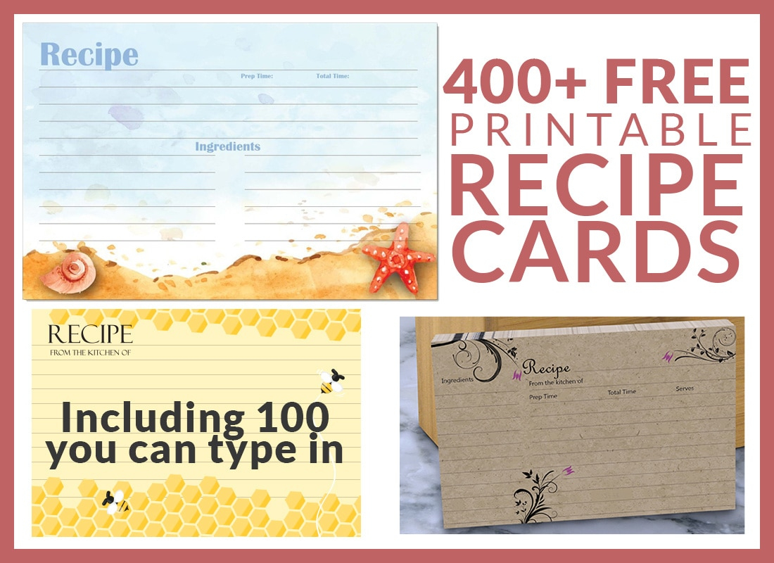 Free Recipe Cards - Cookbook People - Free Printable Photo Cards 4X6