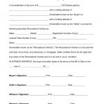 Free Recreational Vehicle (Rv) Bill Of Sale Form   Word | Pdf   Free Printable Bill Of Sale For Trailer