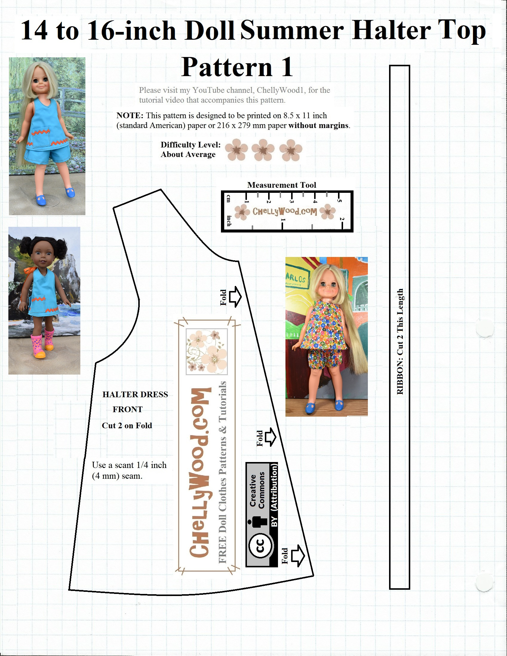 Free #sewing Pattern For 14″ (35 Cm) #dolls @ Chellywood #crafts - Free Printable Sewing Patterns