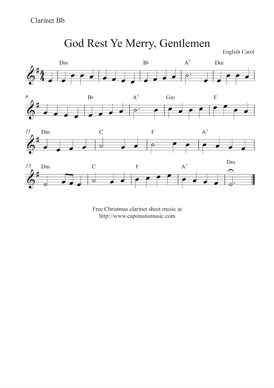 Free Sheet Music Scores: Clarinet Christmas | Christmas Music - Free Printable Christmas Sheet Music For Clarinet