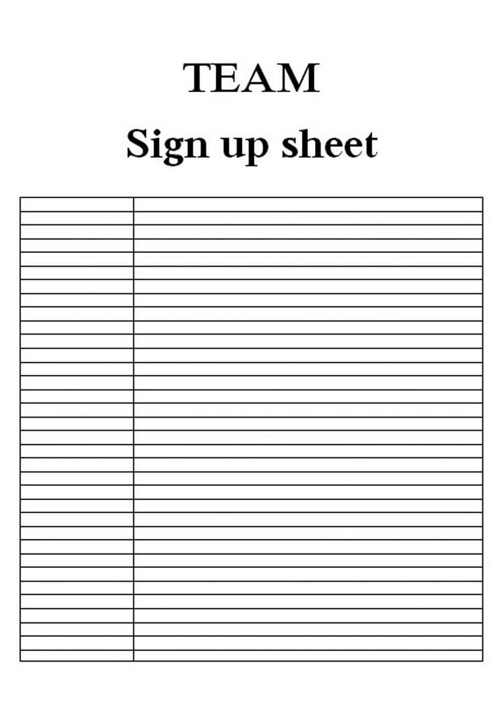 Free Sign Up Sheet Template | Hunecompany - Free Printable Sign Up Sheet