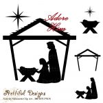 Free Silhoutte Nativity Scene Patterns | Nativity Clip Art   Free Printable Nativity Silhouette