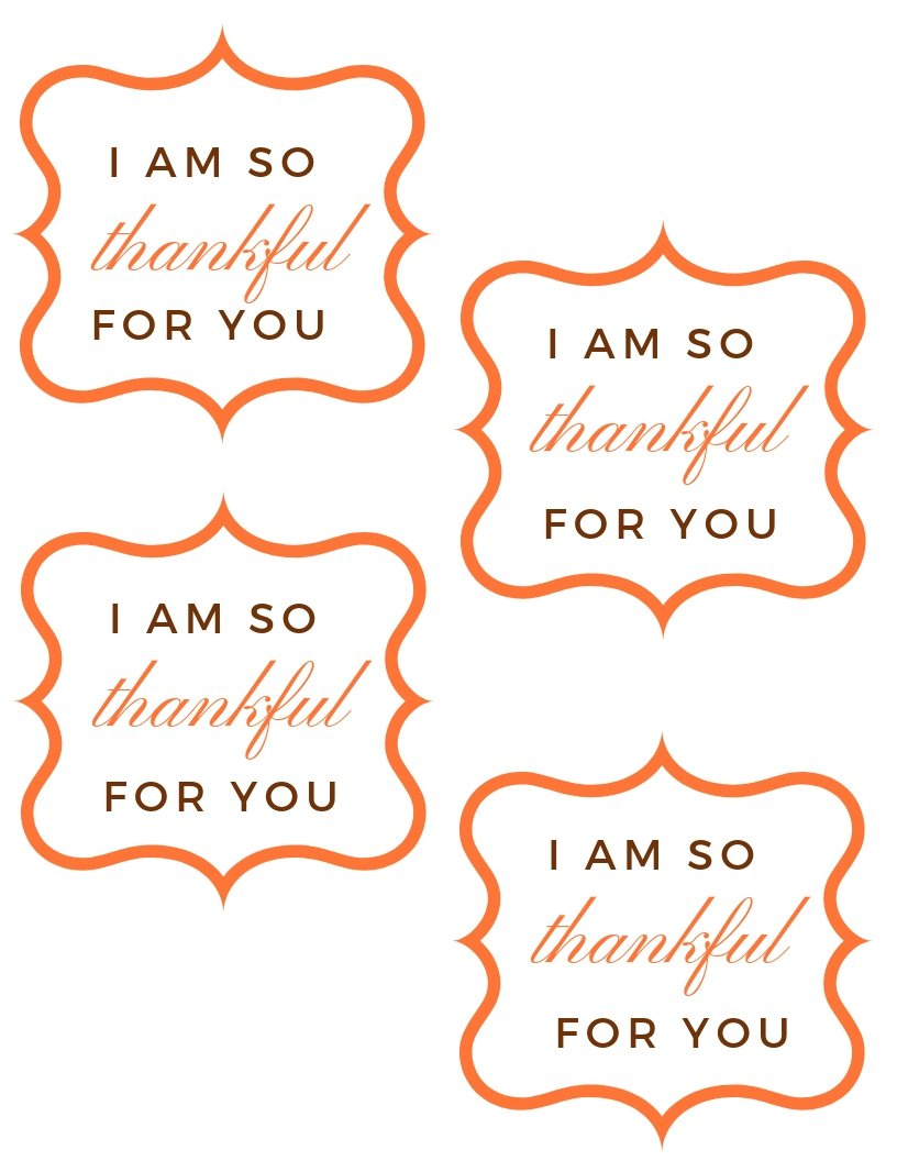 Free &amp;quot;so Thankful For You&amp;quot; Printable Gift Tag For Thanksgiving - Thankful For You Free Printable Tags