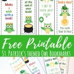Free St. Patrick's Day Printable Bookmarks With Cute Owls   Free Printable Owl Bookmarks