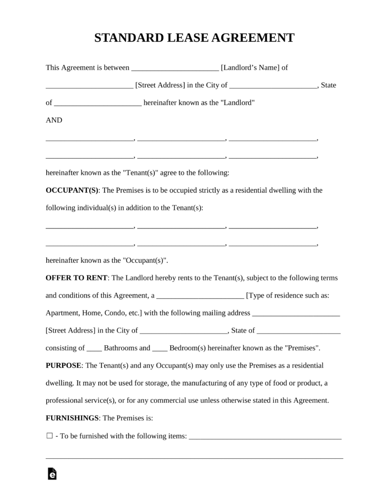 Free Printable Basic Rental Agreement Free Printable Free Texas 