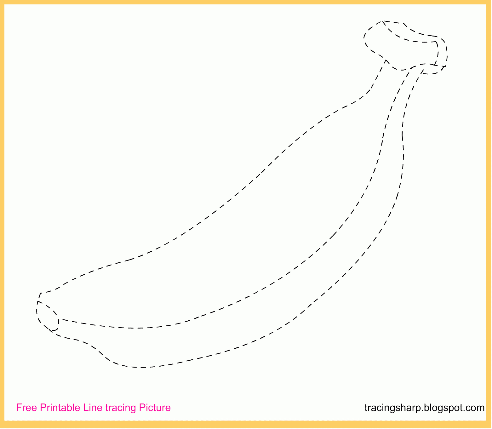 Free Tracing Line Printable: Banana Tracing Picture - Free Printable Preschool Worksheets Tracing Lines