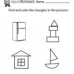 Free Triangle Shapes Worksheet For Preschool   Free Printable Shapes Worksheets For Kindergarten