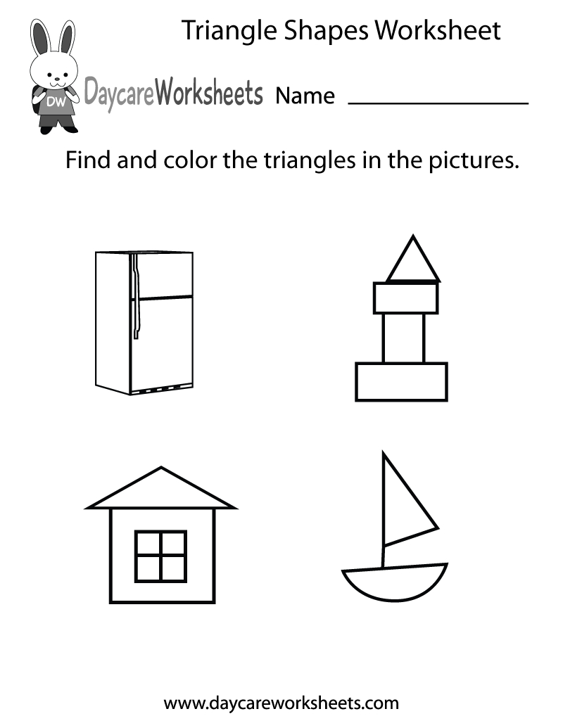 Free Triangle Shapes Worksheet For Preschool - Free Printable Shapes Worksheets For Kindergarten