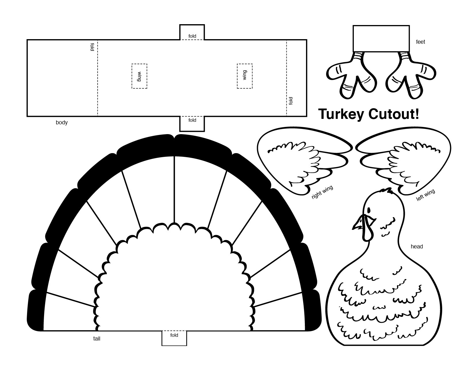 Free Turkey Template Cut Out - Natashamillerweb - Free Turkey Cut Out Printable
