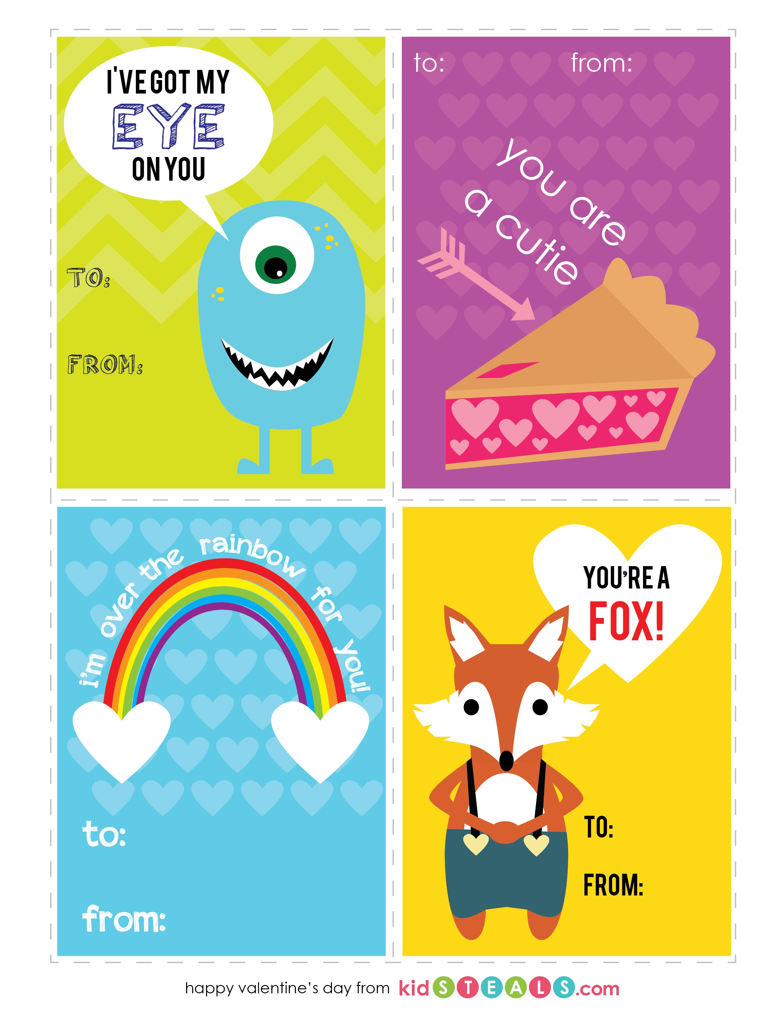 Free Valentines Printables For Kids | Kidsteals - Free Printable Valentines For Kids