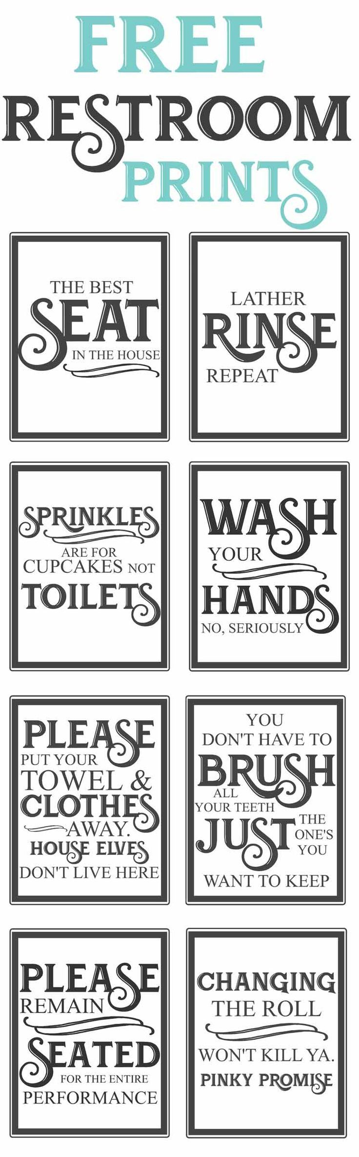 Free Vintage Bathroom Printables | Farmhouse | Bathroom, Diy Home - Free Printable Funny Signs