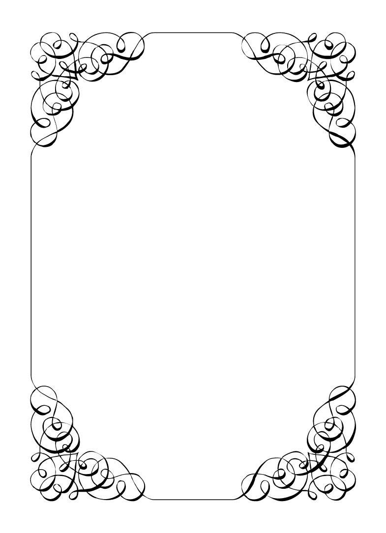 Free Vintage Clip Art Images: Calligraphic Frames And Borders - Free Printable Wedding Clipart Borders