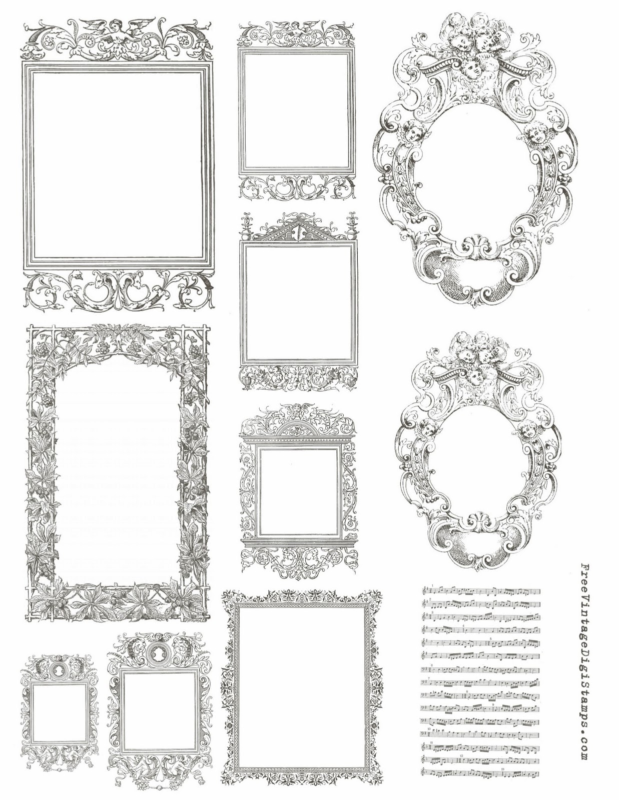 Free Vintage Digital Stamps**: Free Printable - Ornate Frames - Free Printable Photo Frames