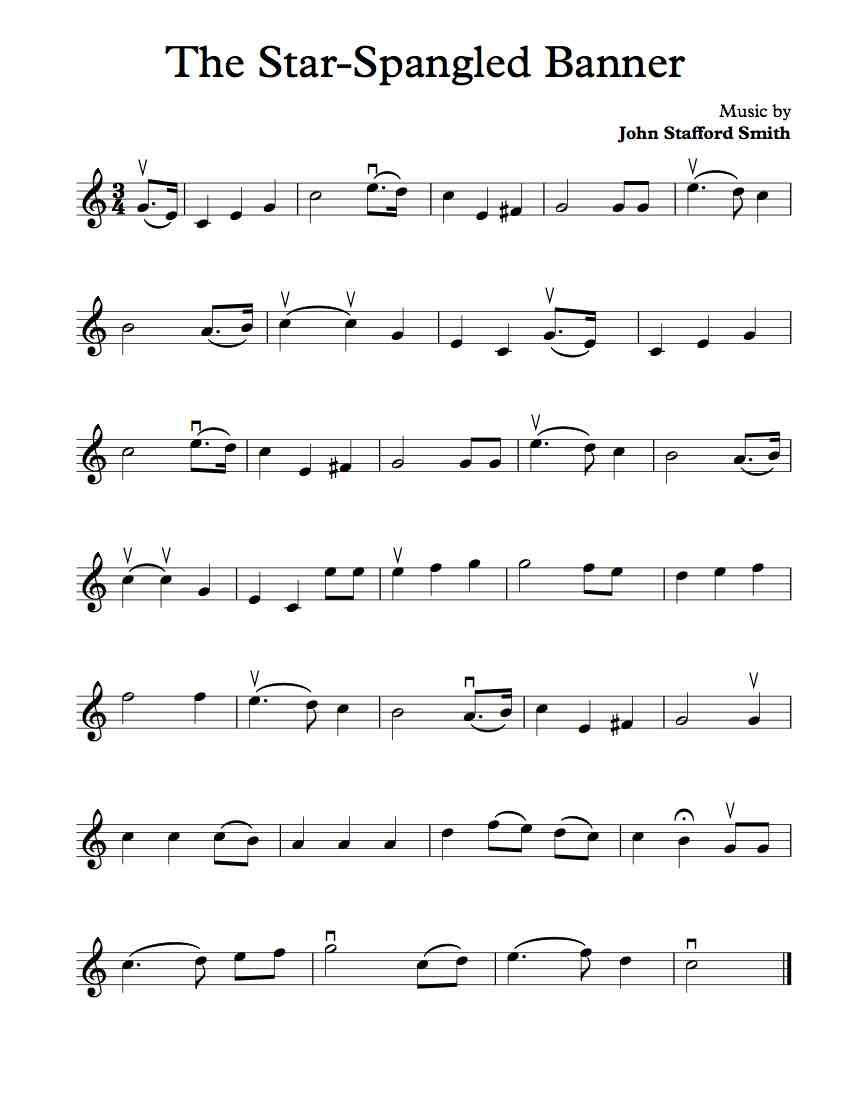 Free Violin Sheet Music – The Star-Spangled Banner | Free Sheet - Free Printable Piano Sheet Music For The Star Spangled Banner