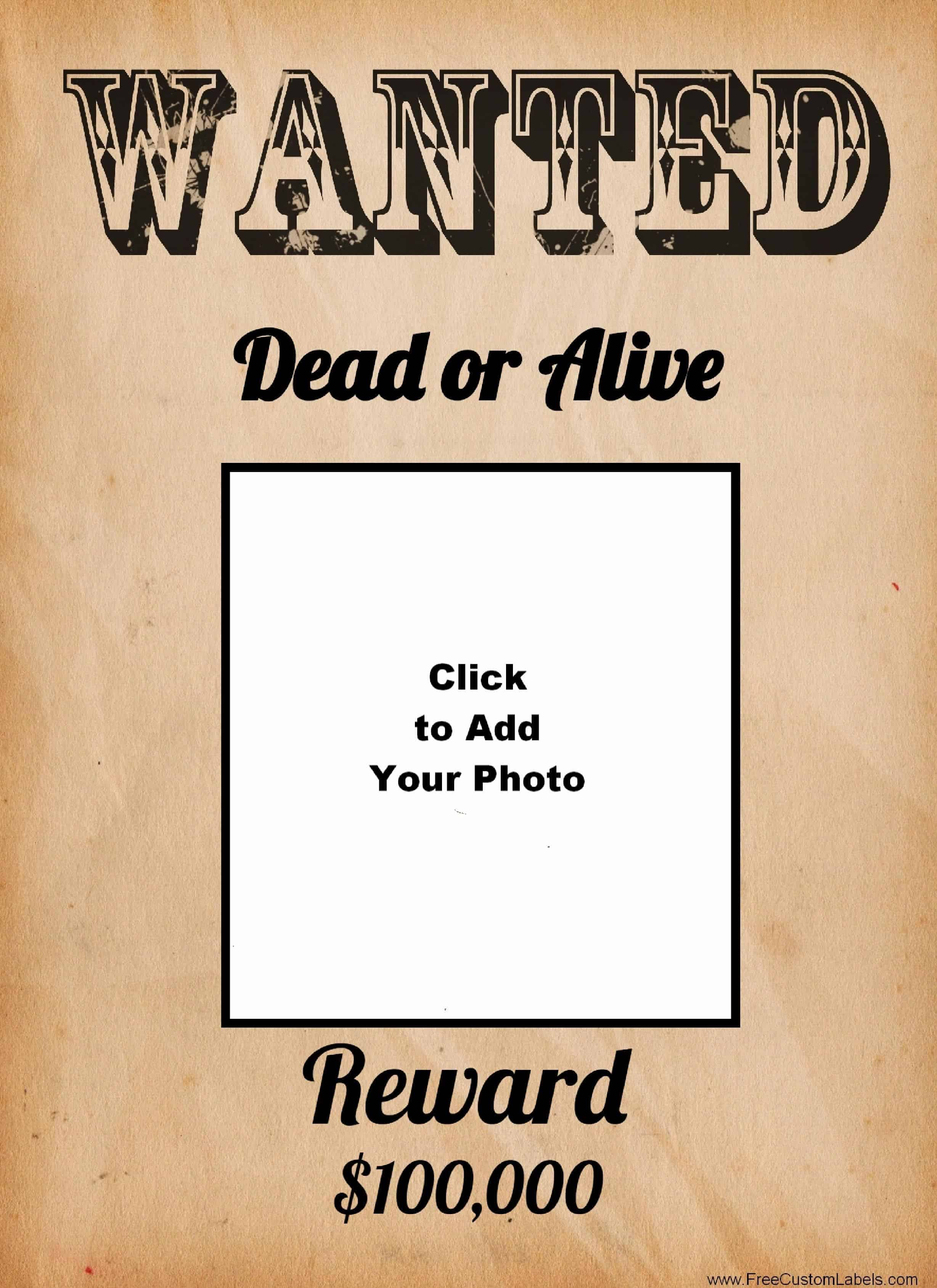 Free Wanted Poster Maker | Make A Free Printable Wanted Poster Online - Wanted Poster Printable Free
