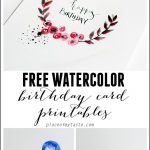 Free Watercolor Birthday Card Printables | Cgh Lifestyle | Pinterest   Free Printable Greeting Cards
