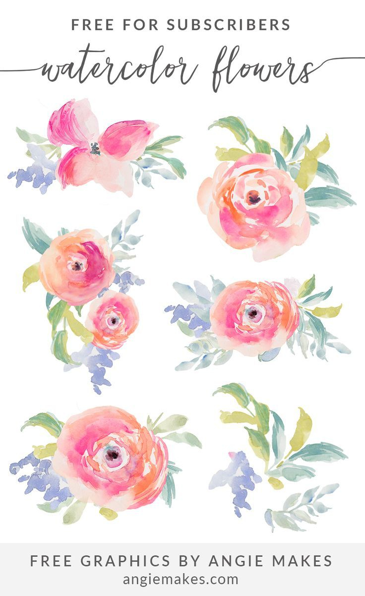 Free Watercolor Flowers Clip Art | Free Watercolor Printables - Free Printable Clip Art Flowers