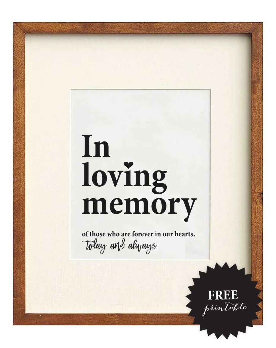 Free Wedding Memorial Signs + 5 Remembrance Ideas | Wedding Signs - Free Printable Wedding Decorations