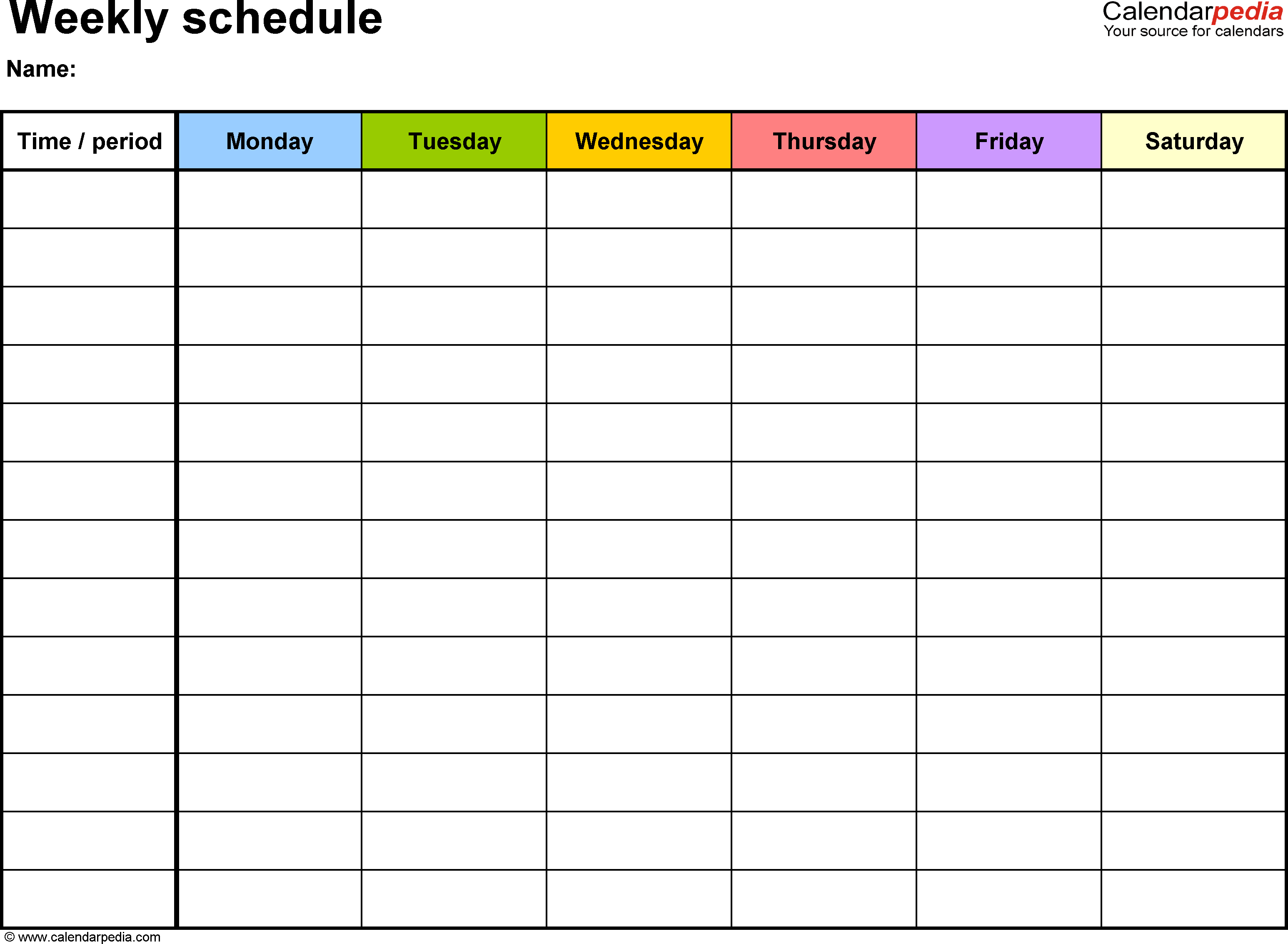 Free Weekly Schedule Templates For Word - 18 Templates - Free Printable Weekly Schedule