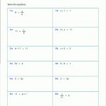 Free Worksheets For Linear Equations (Grades 6 9, Pre Algebra   Free Printable Algebra Worksheets Grade 6
