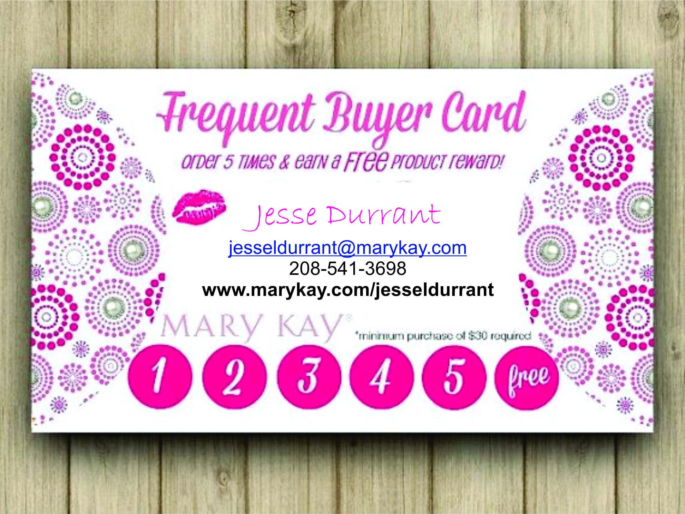 Frequent Buyer Card!!! Earn Free Product When You Register To Be A - Free Printable Mary Kay Business Cards