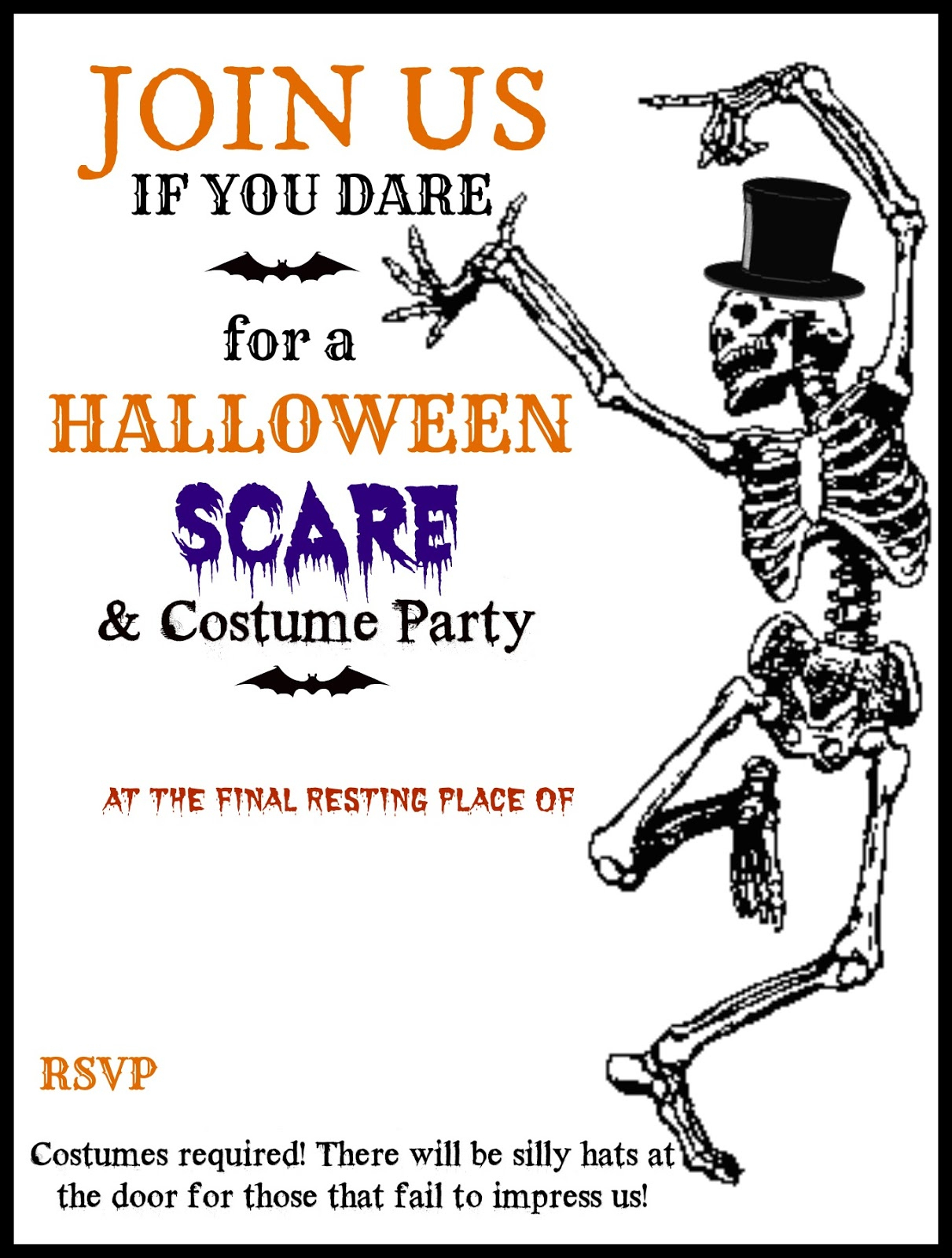 Fresh Halloween Party Invitation Templates Free For Your Invitations - Halloween Invitations Free Printable Black And White