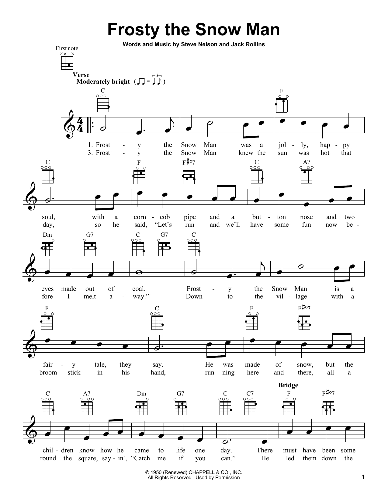 Frosty The Snow Man - Print Sheet Music Now - Free Printable Frosty The Snowman Sheet Music